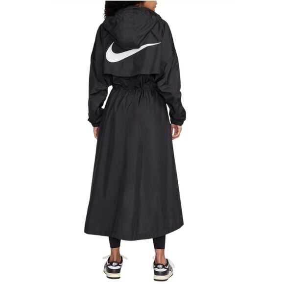 NWT Nike Sportswear Essential Black Trench Coat Women’s Size Small (FN2843-010) - Picture 8 of 15